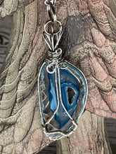 Load image into Gallery viewer, Wire Wrapped Quartz Geode Slice Necklace