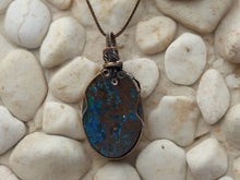 Load image into Gallery viewer, Wire Wrapped Azurite-Malachite and Copper Ore Necklace