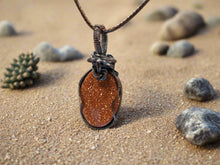 Load image into Gallery viewer, Wire Wrapped Brown Goldstone Necklace