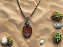 Load image into Gallery viewer, Wire Wrapped Brown Goldstone Necklace