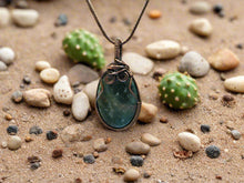 Load image into Gallery viewer, Wire Wrapped Green Agate Necklace