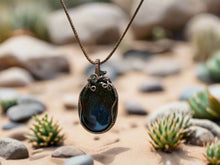 Load image into Gallery viewer, Wire Wrapped Green Goldstone Necklace