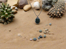 Load image into Gallery viewer, Wire Wrapped Green Goldstone Necklace