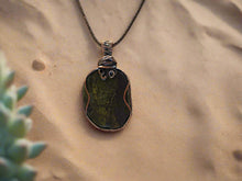 Load image into Gallery viewer, Wire Wrapped Green Magnesite Necklace