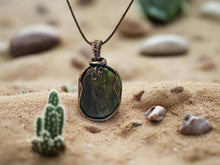 Load image into Gallery viewer, Wire Wrapped Green Magnesite Necklace