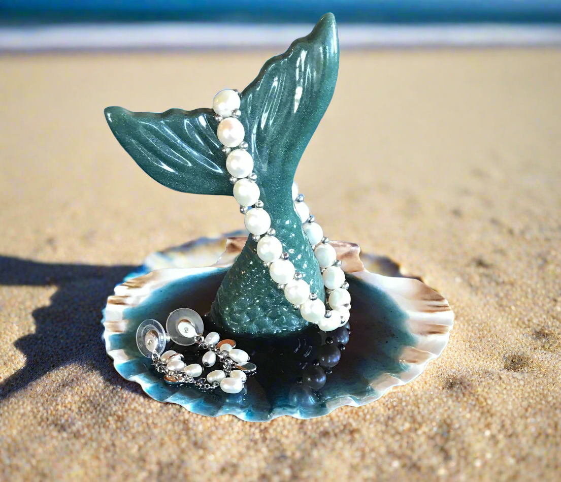 Mermaid Tail Resin Jewelry Holder Lemon Drop Gift Shop