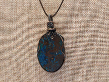 Load image into Gallery viewer, Wire Wrapped Azurite-Malachite and Copper Ore Necklace
