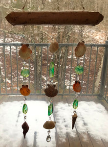 Resin, Seashell and Crystal Sun Catcher