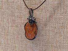 Load image into Gallery viewer, Wire Wrapped Brown Goldstone Necklace
