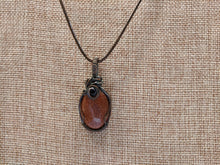 Load image into Gallery viewer, Wire Wrapped Brown Goldstone Necklace
