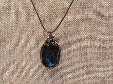 Load image into Gallery viewer, Wire Wrapped Green Goldstone Necklace
