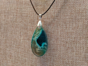 Ocean Scene, Resin Teardrop Necklace