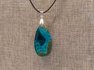 Ocean Scene, Resin Teardrop Necklace