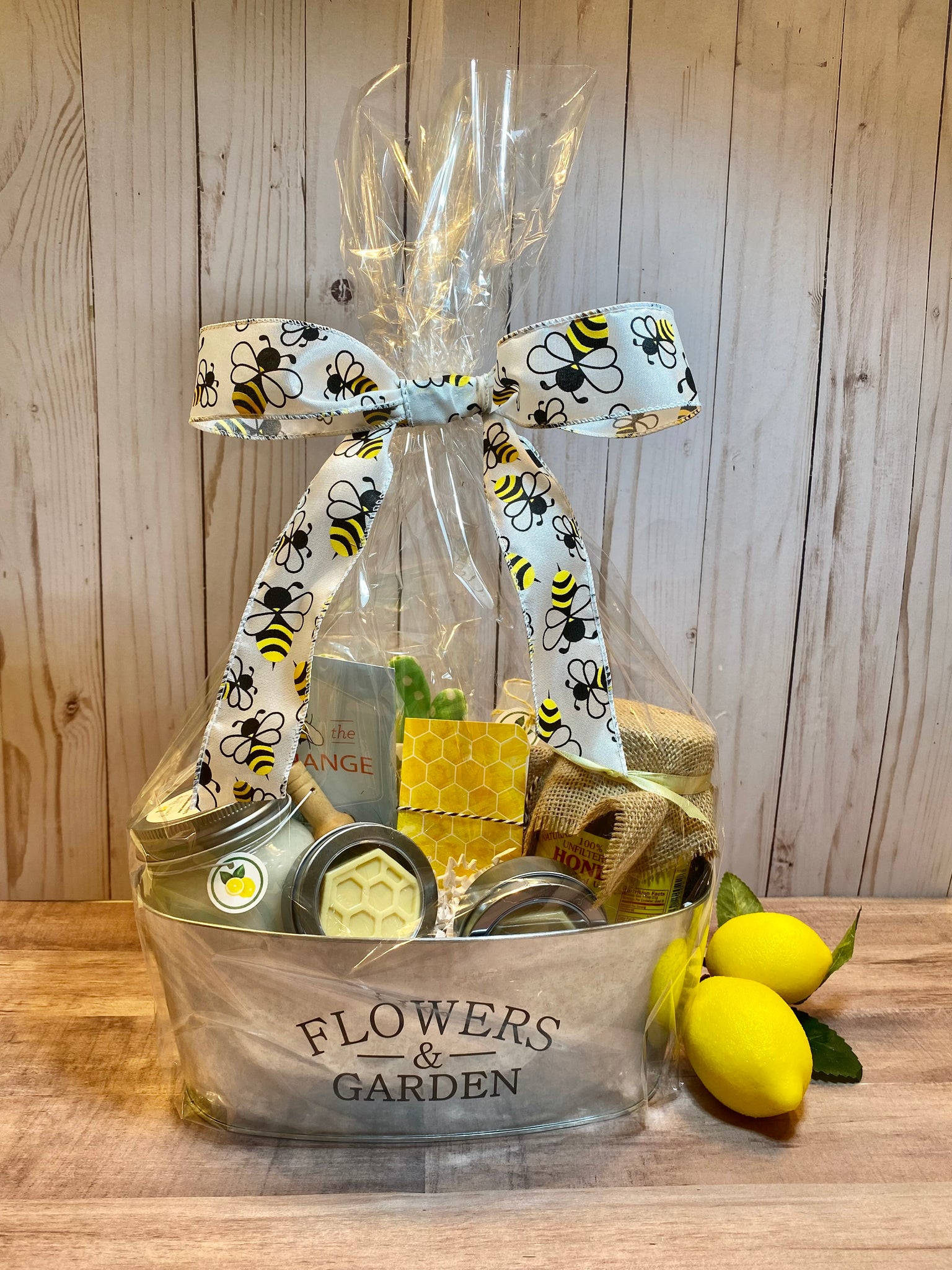 Medium Gift Basket: Pure Honey, Beeswax Candles, Soap, Lip Balm Wildflower & Tupelo